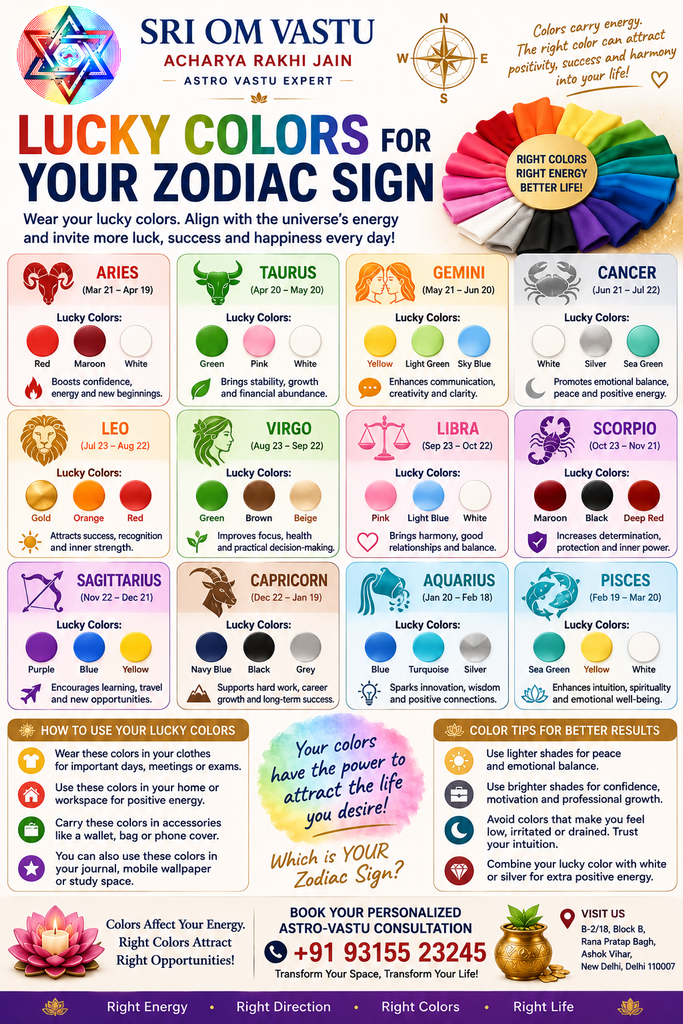 Lucky Colors for Your Zodiac Sign lucky colors for your zodiac sign